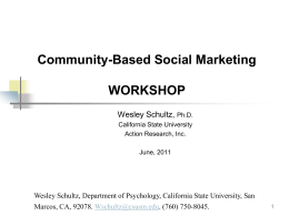 Community Based Social Marketing Project to Promote …