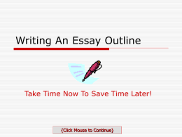 Writing An Essay Outline - cbhsls