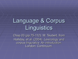 Language & Corpus Linguistics