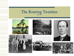 The Roaring Twenties CHC2D1