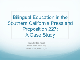 Bilingual Education in the Media