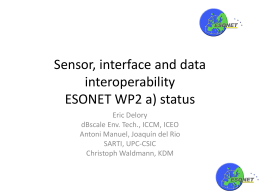 Sensor, interface and data interoperability ESONET WP2 a