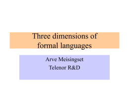 Three dimensions of formal languages