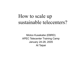 How to scale up sustainable telecenters?