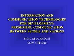 INFORMATION AND COMMUNICATION TECHNOLOGIES …