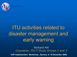 ITU-R Activities on PPDR
