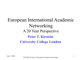 30 Years of Academic Netgworks