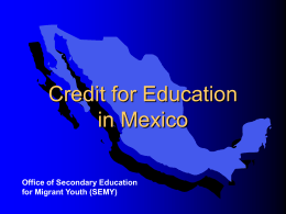 Secondary School Credit for Education in Mexico