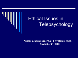 Ethical Issues in Telepsychology