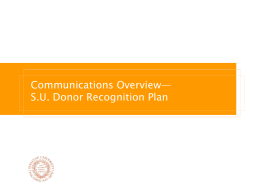 Donor Recognition Plan