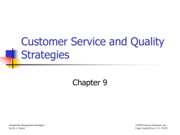 HMS Customer Service and Quality Strategies