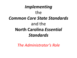 Implementing the Common Core and Essential Standards