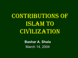 Contributions of Islam to Civilization