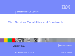 Web Services Capabilities and Constraints