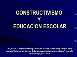 CONSTRUCTIVISMO Y EDUCACION ESCOLAR
