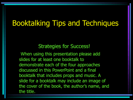 Booktalking Tips