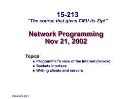Network Programming - Carnegie Mellon University