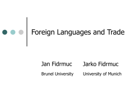 Foreign Languages and Trade