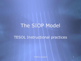 The SIOP Model