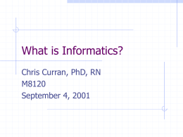 What is Informatics? - Columbia University