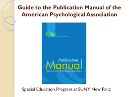 Guide to APA ( 6th Edition )