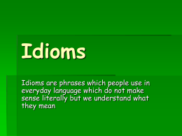 Idioms PPT from Pete's PowerPoint Station