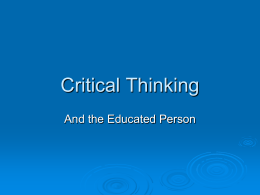 Critical Thinking Notes