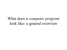 What does a computer program look like: a general …