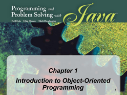 Programming and Problem Solving with Java: Chapter 1