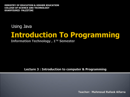 Introduction To Programming Information Technology , …