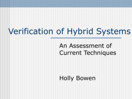 Verification of Hybrid Systems