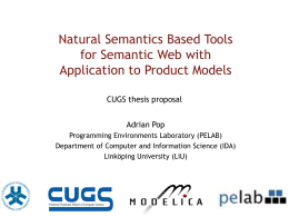 Natural Semantics Based Tools for Semantic Web with