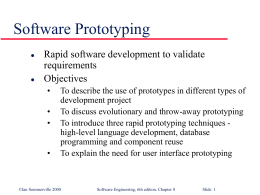 Software Prototyping - University of Southern California