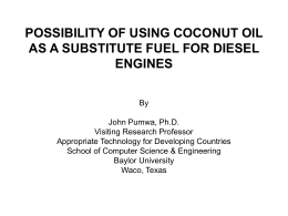 POSSIBILITY OF USING COCONUT OIL AS FUEL …