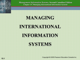 Managing International Information Systems