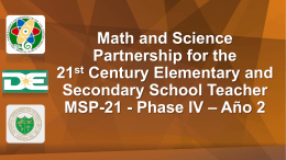 Math and Science Partnership for the 21st Century