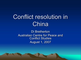 Conflict resolution in China