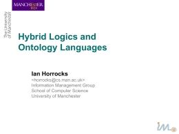OWL: A Description Logic Based Ontology Language