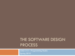 The Design Process - CS Course Webpages