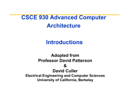 EECS 252 Graduate Computer Architecture Lec 01