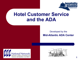 Hotel Customer Service and the ADA