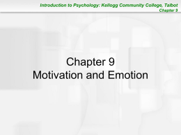 Chapter 9: Motivation and Emotion