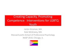 Creating Safe Schools for LGBT Youth in US Schools