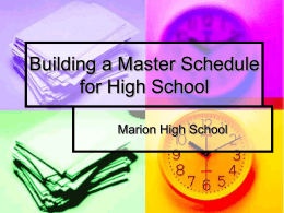 Building a Master Schedule for High School