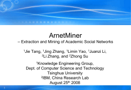 ArnetMiner– Extraction and Mining of Academic Social …