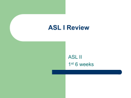 ASL I Review - Grapevine Colleyville Independent School