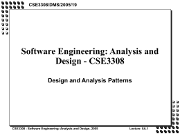 Software Engineering: Analysis and Design