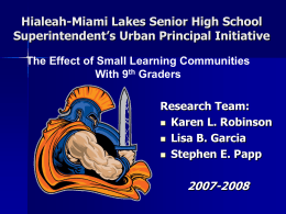 Hialeah-Miami Lakes Senior High School …
