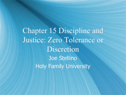 Chapter 15 Discipline and Justice: Zero Tolerance or