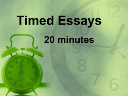 Timed Essays - Sandra Effinger -